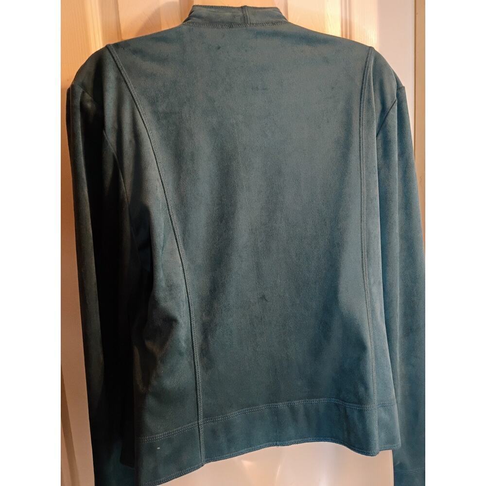 Joseph Ribkoff Cardigan Teal Green Sz 14 No Fabric Tag Feels Like Soft Suede... - Picture 5 of 7